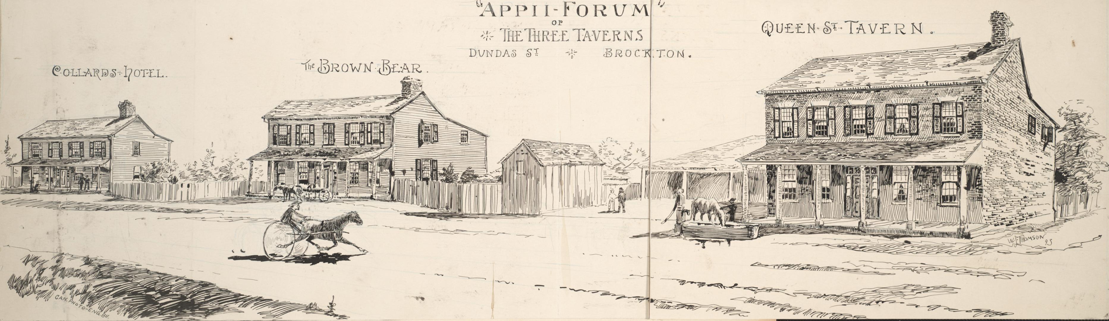 Appii Forum or the Three Taverns, Dundas Street, Brockton (Toronto)