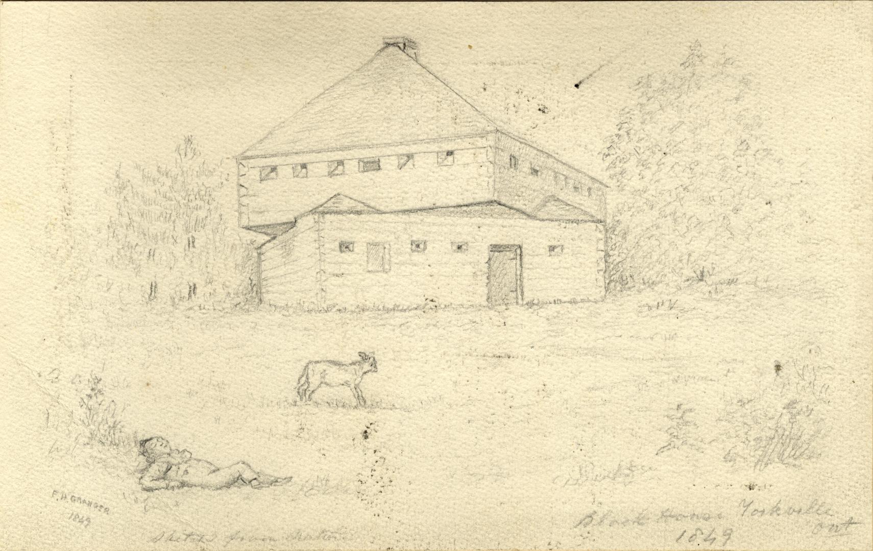 Drawing shows a military fortification.