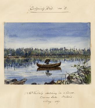 Camping Out No. 2: Alice Killaly Sketching in a Canoe, Sparrow Lake, (Gravenhurst), Ontario