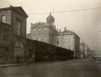 St. Lawrence Market. north Market (1850-1904), Front Street East, north side, between Market & Jarvis Streets, showing east side, before alterations of 1898