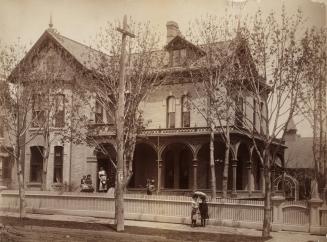 Historic photo from 1884 - Porch still open at John Ross Robertson house, Sherbourne St., e. side, s. of Gerrard St. E in Cabbagetown South