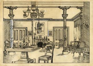 Jameson, Robert Sympson, house, Wellington Street West, south side, west of Spadina Avenue, interior, drawing-room, looking east. Toronto, Ont.