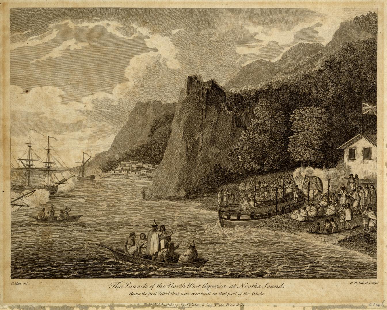 The Launch of the northwest America at Nootka Sound, British Columbia, 1788