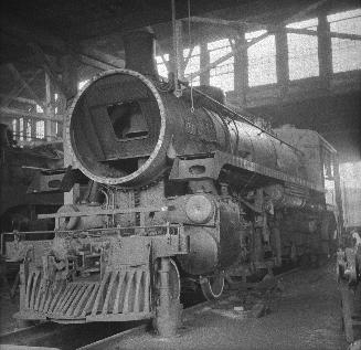 C. P. R., Lambton Yards, roundhouse, Runnymede Road., southwest corner, St. Clair Avenue W., interior, Toronto, Ontario