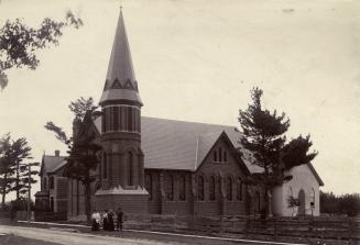 Image shows a side view of the church.