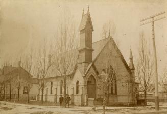Historic photo from 1903 - Parkdale Congregational Church - erected 1885 - Brock Ave., n.w. corner Maple Grove Ave. in Parkdale