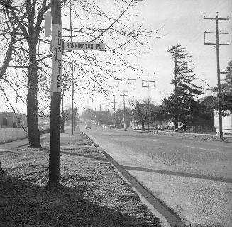 Sheppard Avenue E., looking west from Bonnington Place