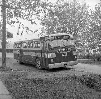 T.T.C., bus #1353, at Willowdale Baptist Church, Olive Avenue, south side, east of Yonge Street, Toronto.Ont