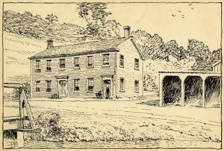 Historic photo from 1900 - Ross Hotel on Donino Ave. - pen & ink drawing by Bernard J. Gloster? in Hoggs Hollow