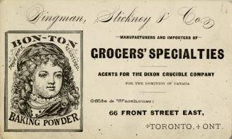 Dingman, Stickney & Co., manufacturers and importers of grocers' specialties