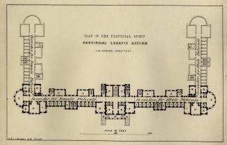 Plan of the Principal Story, Provincial Lunatic Asylum (Toronto)