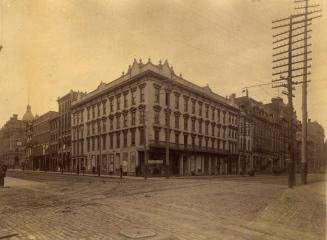 Historic photo from 1888 - Corner view of the American Hotel at Front and Yonge St. in St. Lawrence