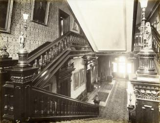 Government House (1868-1912), interior, staircase, looking down to ground floor
