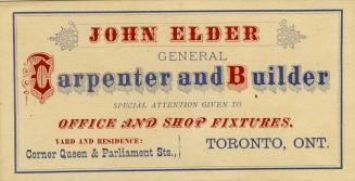 John Elder, general carpenter and builder