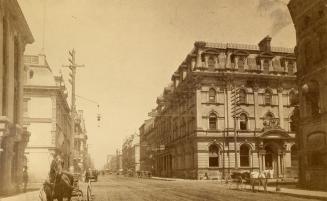 Yonge Street, S. of King St., looking north from south of Wellington St