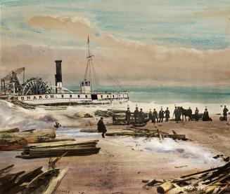Monarch, paddle steamer, foundered on Toronto Island 29 November 1856
