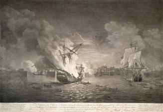 The Burning of the 'Prudent' and the Taking of the 'Bienfaisant' in Louisbourg (Nova Scotia) Harbour, 1758