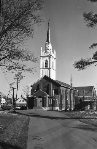 Historic photo from Tuesday, December 7, 1954 - St. Georges Anglican Church On-The Hill - 4600 Dundas St. W.- dedicated Oct 17, 1847 in Chestnut Hills
