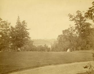 McKenzie, Walter, 'Castle Frank', Bloor Street East, south side, just east of opposite Drumsnab Road; grounds, looking southeast across Don River towards Don Jail 