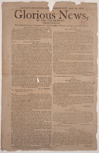 Albany Register Ex[tra]ordinary, April 24, 1809