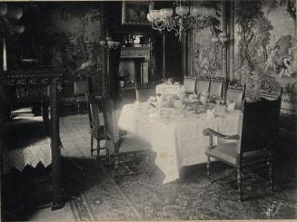 Image shows an interior of the dining room.