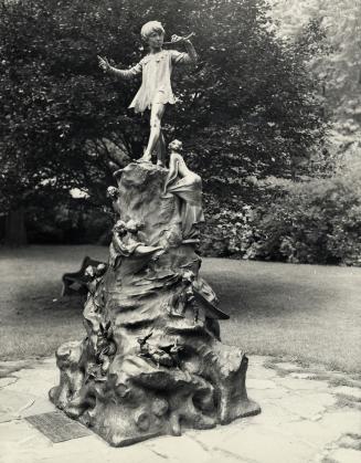 Image shows a monument for Peter Pan.