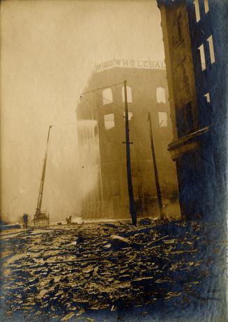 Fire (1904), Bay St., west side, looking south from north of Wellington St. West, Toronto, Ontario