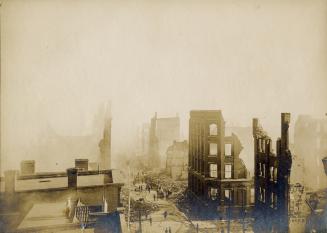 Fire (1904), Bay St., looking south from north of Wellington Street West, Toronto, Ontario