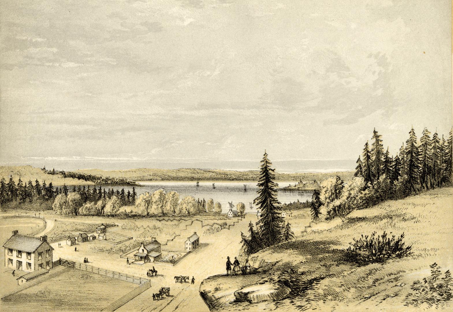 Cameron Lake, from the Church Hill (Fenelon Falls, Ontario) in 1858