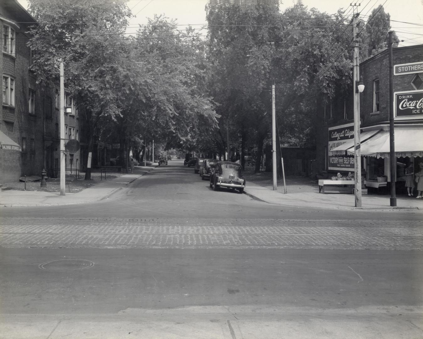 Bloor Street West, looking north on Bartlett Avenue