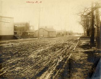 Cherry St., looking south from Tate St., across C.P.R. tracks towards Mill St