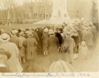 Armistice Day, at 48th Highlanders Monument, north side of Queen's Park, looking southeast