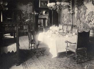 Image shows an interior of the dining room.