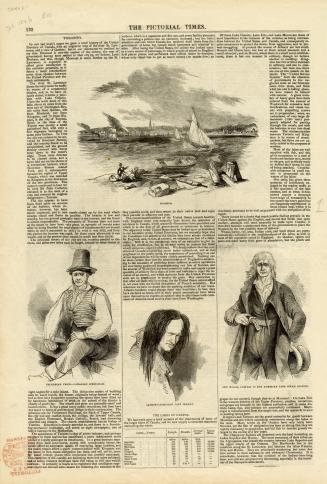 Image shows a page from The Pictorial Times with the portraits of three sailors and some text a ...