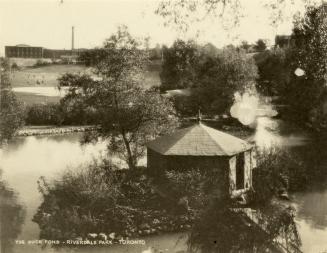 Historic photo from 1925 - Riverdale Park - looking north-east across the duck pond  in Riverdale park
