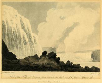 View of the Falls of Niagara from beneath the Bank on the Fort Schlosser Side