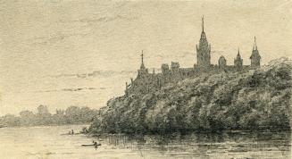 The Library, Parliament House, and Ottawa River (Ottawa, Ontario)