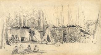 Shanties and Tent in a Clearing (Orillia Township, Ontario)