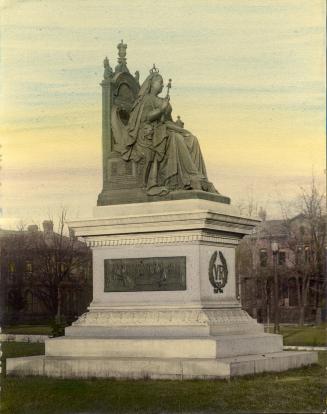 Victoria, statue, e. of entrance to Parliament Buildings (1893), Queen's Park, looking east