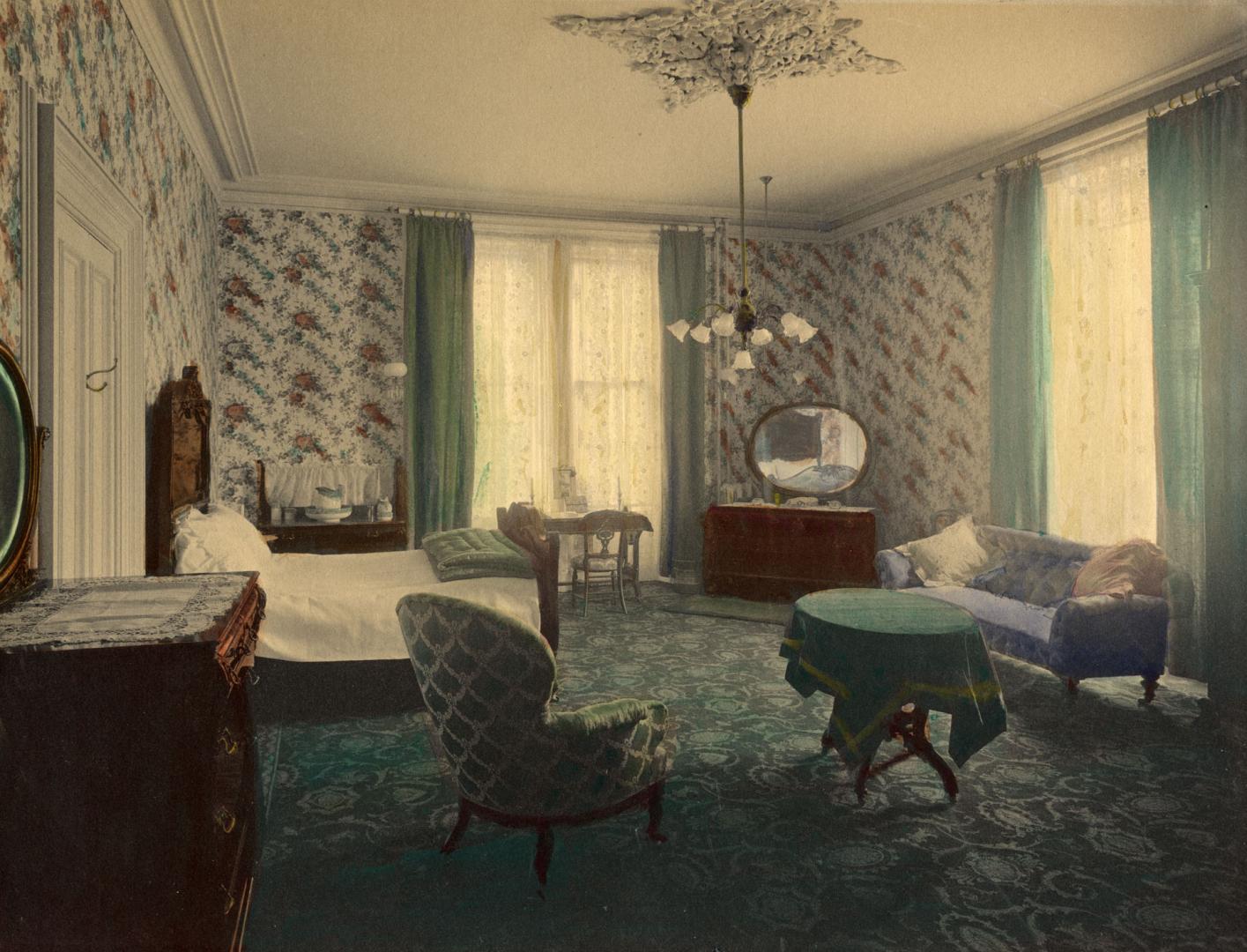 Government House (1868-1912), Interior, bedroom (green bedroom)