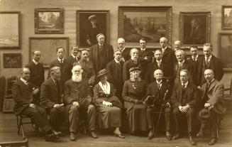 Historic photo from Thursday, April 4, 1918 - Portrait of Canadian artists for the Art Gallery Of Ontario, opening of first complete section of galleries in Art Gallery of Ontario