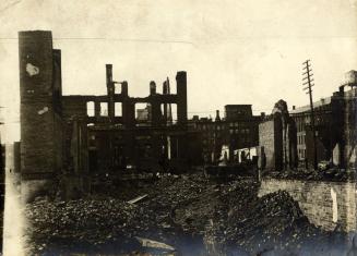 Fire (1904), aftermath of fire, Front Street West, looking north to Wellington Street West, e
