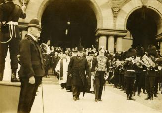 Edward Vii, Memorial Service, Parliament Buildings, showing Lieutenant-Governor Sir John Morison Gibson and Premier Sir James Pliny Whitney