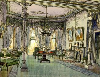 Jameson, Robert Sympson, house, Wellington St. W., south side, west of Spadina Avenue; Interior, drawing-room, looking west. Toronto, Ont.