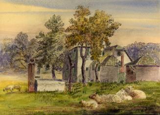 Historic photo from 1830 - Watercolour of proposed Caer Howell buildings by W. D. Powell in Discovery District