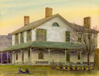 Historic photo from 1870 - Russell Hill - Augustus Baldwin house - built 1818, demolished 1872, Davenport Rd., n. side (at present Glen Edyth Place) in The Annex