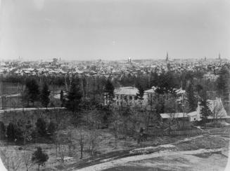 Historic photo from 1859 - Looking south-east from the new University tower across Queens Park and Kings College in Queens Park