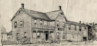 Historic photo from 1900 - Bedford Park Hotel, Yonge St., w. side, s. of Fairlawn Ave. sketch in Bedford Park