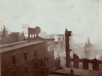 Fire (1904), aftermath of fire, looking southeast from top of Telegram Building
