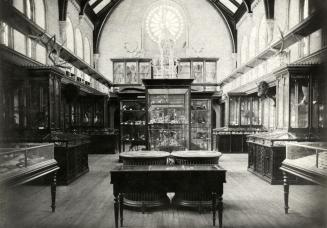 Historic photo from 1890 - University College; Interior, west hall museum before the fire? in University of Toronto (U of T)
